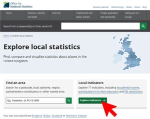 A screenshot of the explore local statistics web page, for decorative purposes only